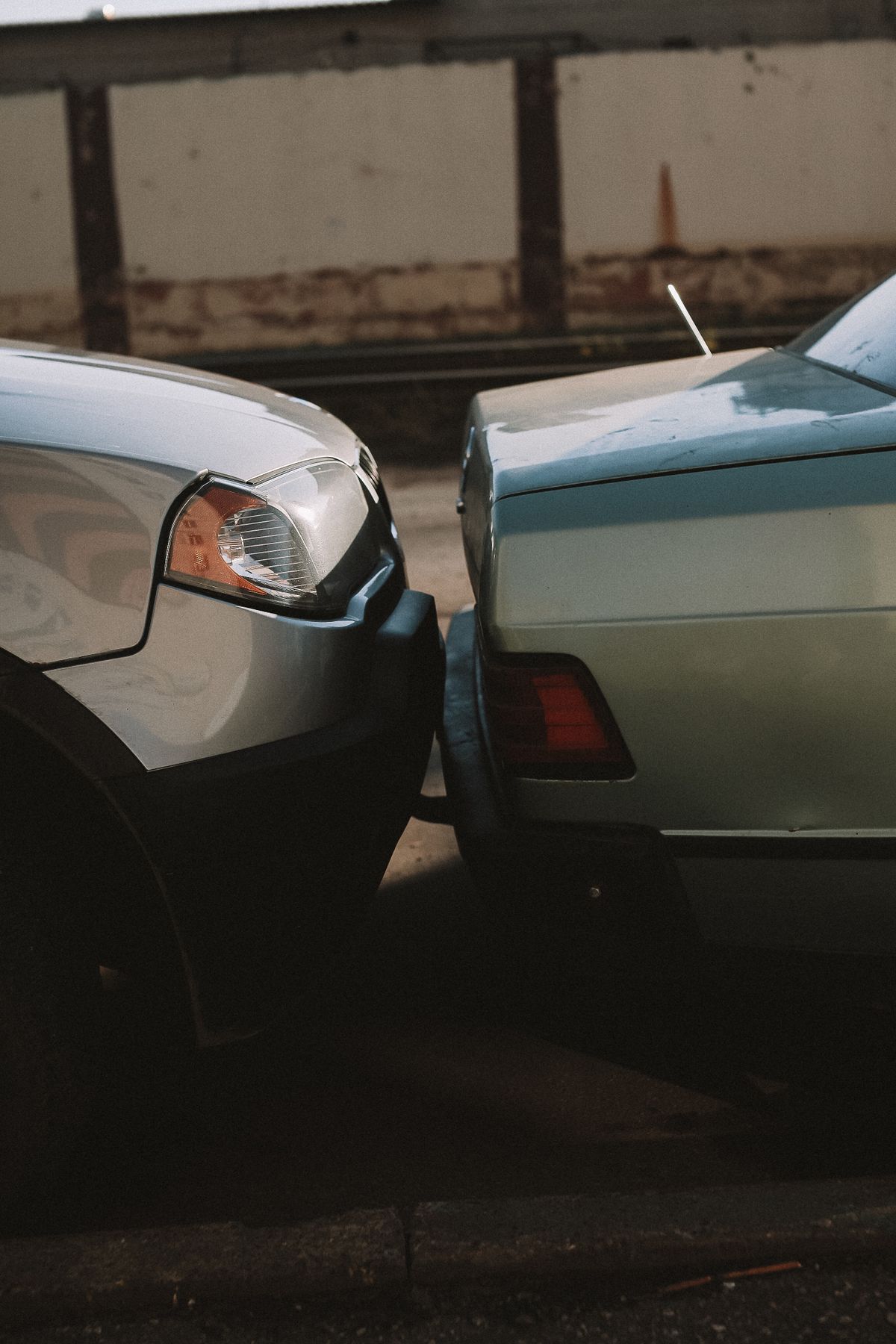 Damaged vehicle after an auto accident